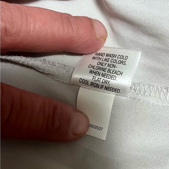 Beautiful apt. 9 Blue and White Top with Black Lace Long Sleeve Top - Picture 5 of 5